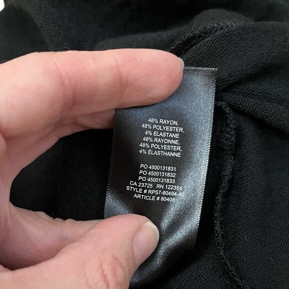 Wilfred Free Mock Neck Sweater Dress Size Small Midi Black Side Slit Minimalist - Picture 7 of 7